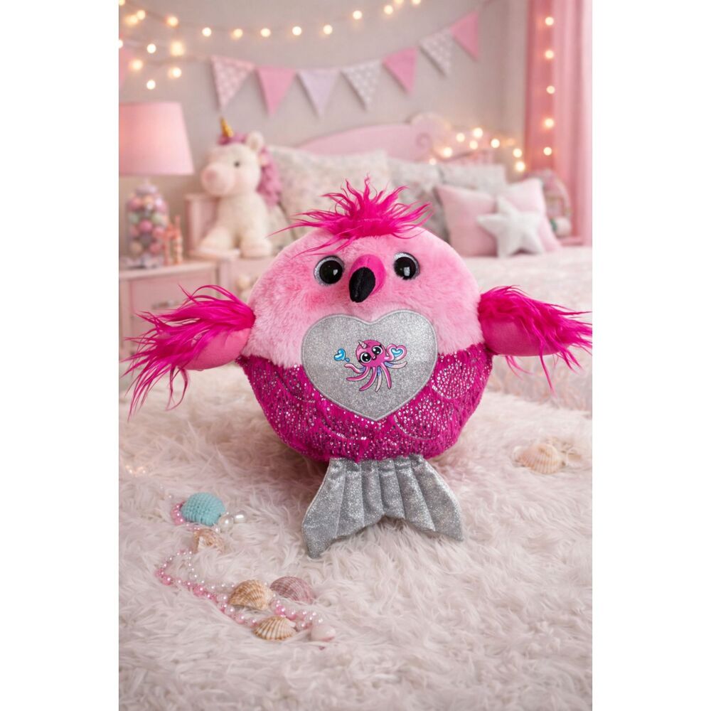 ZURU Collectible Mermaidcorn Flamingo Mermaid 13” Plush Pink Sparkle Toy # J